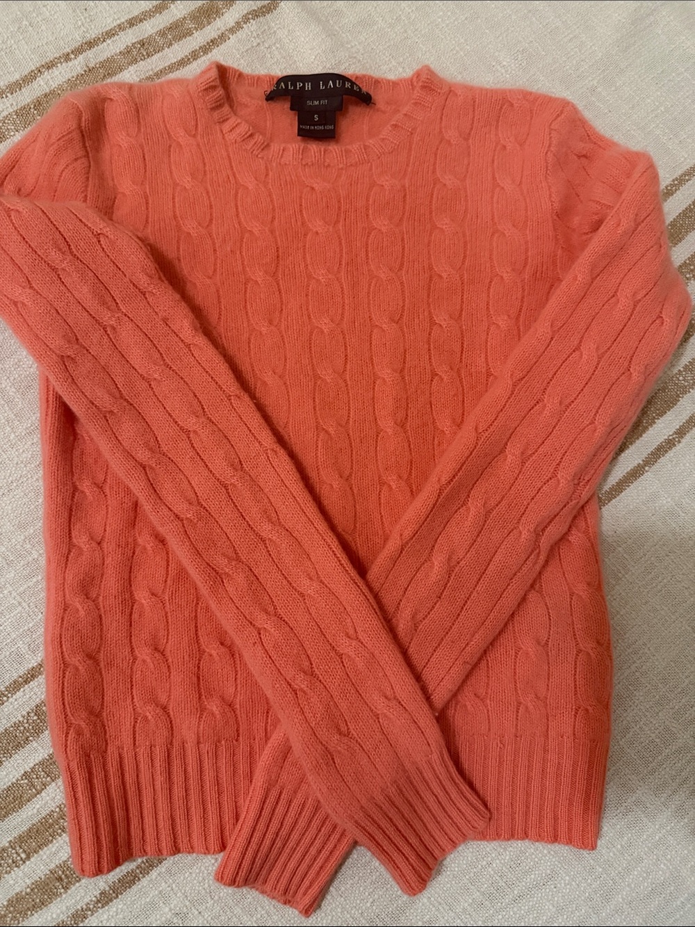 Ralph Lauren Black Label Coral Cashmere Crewneck Sweater
